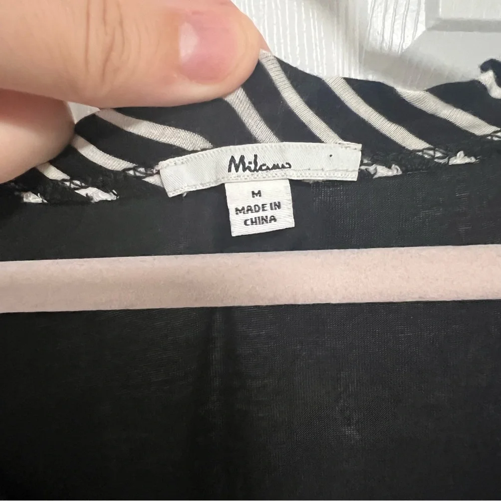 Milano Black Dress with Striped Details Size M - Picture 3 of 5